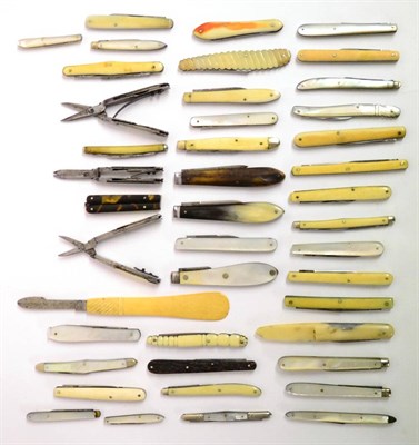 Lot 364 - A Collection of Thirty Eight Various Quill Cutting Folding Pocket Knives, including two...