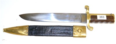 Lot 383 - A Copy of a U.S. NAVY Dahlren Bayonet/Bowie Knife, the clip point steel blade stamped AMES MFG...