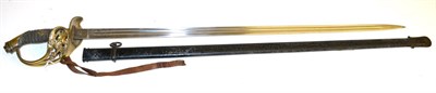 Lot 394 - A 19th Century Prussian Infantry Officer's Sword, the 80.5cm single edge double fullered steel...