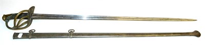 Lot 399 - A French Model 1854 Cavalry Trooper's Sword, the 99.9cm single edge double fullered steel blade...