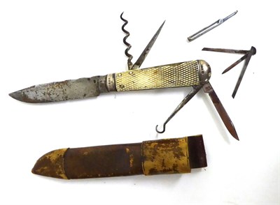 Lot 402 - A Late Victorian Combination Knife by Hill & Son, Haymarket, S.W., with 12cm single edge...