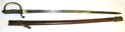 Lot 424 - A Victorian 1821 Pattern Artillery Officer's Sword, the 86.5cm single edge fullered steel blade...