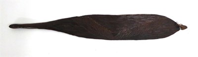 Lot 433 - A 19th Century Australian Aborigine Woomara (Spear Thrower), with stone tool carved chevron...