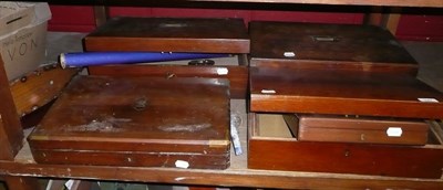 Lot 743 - Five Mahogany Canteens, some with part cutlery