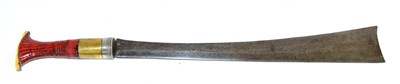 Lot 446 - A 19th Century Naga Kachin Dao, with 56cm single edge broad square ended steel blade, the hilt with