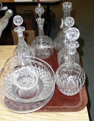 Lot 749 - A Pair of Decanters; and Assorted Glassware on a tray