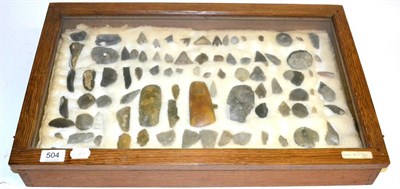 Lot 504 - A Collection of Approximately One Hundred Knapped Flints, of varying sizes, including points,...