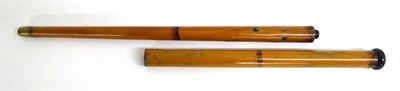 Lot 554 - A 19th Century Air Cane, the tapering steel haft painted to simulate bamboo, the upper air...