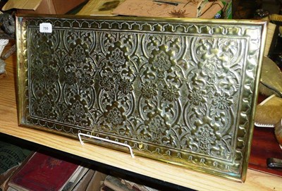 Lot 755 - A Keswick School Embossed Brass Tray