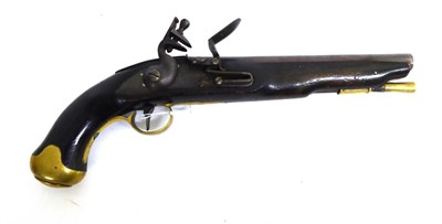 Lot 576 - An Early 19th Century Flintlock Dragoon Pistol, with 23cm steel barrel, the lock plate with crowned