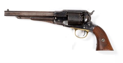 Lot 580 - A Remington New Model Army Six Shot Percussion Revolver, the 20cm octagonal steel barrel with...