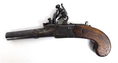 Lot 595 - An 18th Century Flintlock Pocket Pistol by Twigg of London, the 6.5cm steel turn-off barrel...