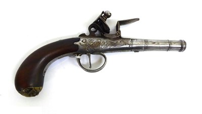 Lot 609 - An 18th Century Flintlock Queen Anne-type Greatcoat Pistol by I Parr, London, with 6.5cm...