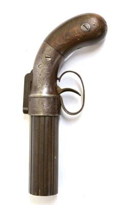 Lot 617 - A 19th Century Allen and Thurber Six Shot Pepperbox Revolver, the 8.5cm cylinder stamped ALLEN...