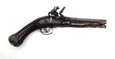 Lot 618 - A 17th/18th Century Italian Flintlock Travelling Pistol by Lazarino, the 15.5cm steel barrel...