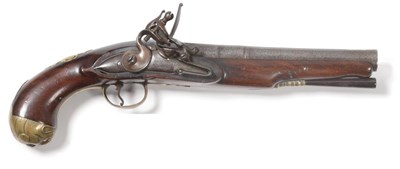 Lot 625 - An 18th Century Flintlock Travelling Pistol by Ryland, the 19cm three stage steel barrel...