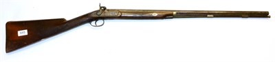 Lot 645 - A 19th Century Percussion Sporting Gun, the 70cm steel barrel with faint Birmingham proof...