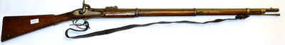 Lot 658 - A Victorian Tower Three Band Percussion Rifle, the 99cm steel barrel with hinged ladder rear sight