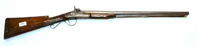 Lot 660 - A 19th Century Percussion Sporting Gun, with 62cm steel barrel, plain lock plate, walnut half stock