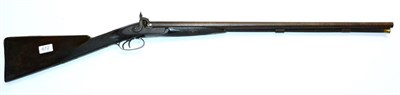 Lot 672 - A 19th Century 20 Bore Double Barrel Percussion Sporting Gun, with 71cm damascus barrels,...