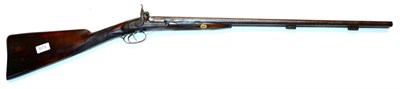 Lot 673 - A 19th Century 20 Bore Double Barrel Percussion Sporting Gun, converted from a flintlock, with 73cm