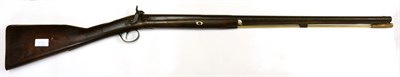 Lot 674 - A 19th Century Percussion Sporting Gun, with 37cm steel barrel, back action lock plate indistinctly