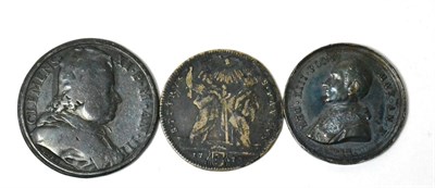Lot 11 - Clement XI, Construction of the Aquaduct of Civitavecchia, 1703, possibly silver, maker's mark...