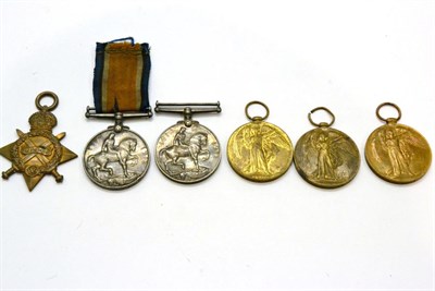 Lot 45 - A First World War Trio, awarded to 18850 PTE.J.F.DAWSON. DURH:L.I., comprising 1914-15 Star,...