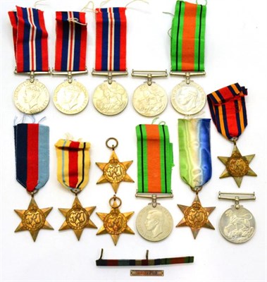 Lot 50 - A Second World War Group of Six Medals, in original Royal Admiralty box addressed to Mr R...