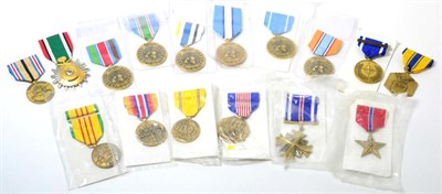 Lot 53 - A Collection of Sixteen Various US and UN Medals, including Distinguished Flying Cross, Army...