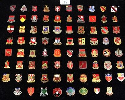 Lot 56 - A Collection of Seventy Eight Distinctive Insignia Badges of the US Army Artillery Units, in...