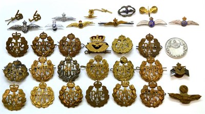 Lot 76 - A Collection of RAF Related Items, including eighteen various cap badges, fourteen sweetheart...