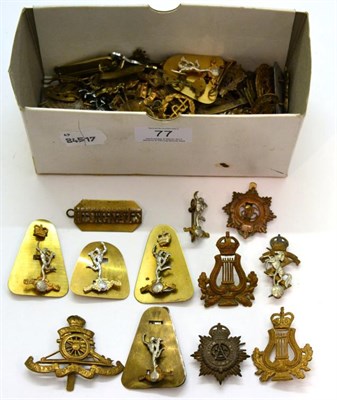 Lot 77 - A Collection of Approximately Sixty Five Military Badges,  in brass, bi-metal, white metal and...