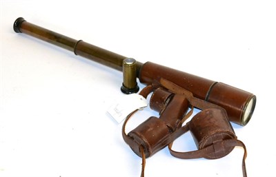 Lot 82 - A Second World War Brass Sighting Telescope by Dollond, London, numbered 11414 and stamped with...