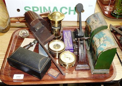 Lot 777 - A Stereoscopic Viewer; A Pair of Silver Serviette Rings; and Sundry