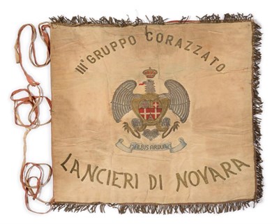 Lot 90 - A Rare Second World War Italian Armoured Division Trumpet Banner to the Lancers of Novara, one side