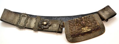 Lot 94 - A Victorian Pouch and Crossbelt to the Durham Artillery Volunteers, the black morocco pouch...