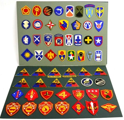 Lot 100 - A Collection of One Hundred and Seventeen US Army Embroidered Cloth Patches, mainly Second...