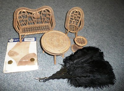 Lot 780 - A Pair of Mary Quant Seam-free Stockings (as new); A Feather Fan; and Andaman's (?) Child's...