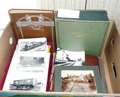 Lot 782 - Railway Postcards - a collection, in four albums and a shoebox