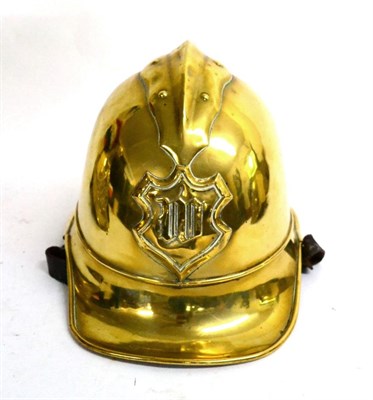 Lot 166 - An Early 20th Century German Fireman's Brass Adrian Style Helmet by J G Lieb, Biberach, Riss,...