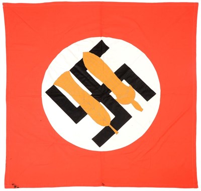 Lot 186 - A Rare German Third Reich NSDAP Banner for Farm Workers, of crimson cotton, one side appliqued with