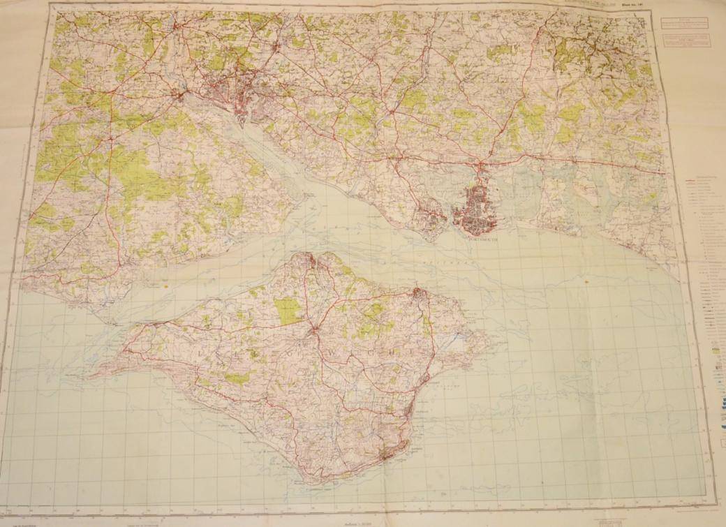 Lot 197 - Four Second World War German Anschluss Army Maps, of Southampton, Portsmouth and Isle of Wight,...