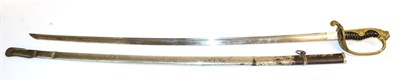 Lot 233 - An Early 20th Century Japanese Army Officer's Sword, the 78.4 cm plated blade with single...