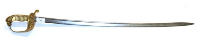 Lot 243 - An Imperial German Naval Sword, the 75cm pipe back steel blade faintly etched with a fouled...