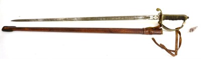 Lot 247 - A George V Royal Artillery Officer's Sword, the 83cm fullered steel blade etched with the Royal...