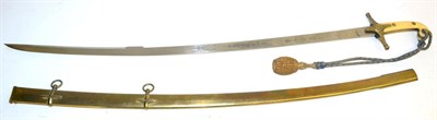 Lot 271 - A Copy of a General Officer's Mameluke Sword, with laser etched steel blade, brass hilt with...