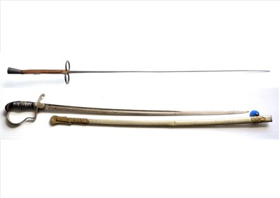 Lot 290 - A Turkish Army Sword, the 76cm single edge fullered steel blade etched with martial trophies,...