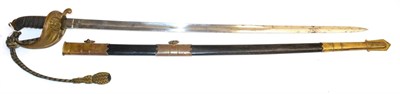 Lot 295 - A Very Scarce Master-at-Arms Naval Sword, the 79.5cm single edge fullered steel blade by Stumbles &