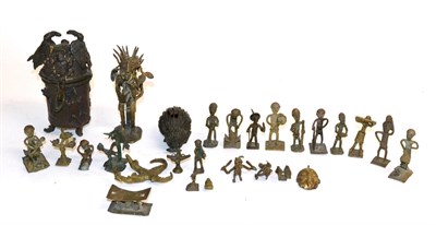 Lot 322 - A Collection of Twenty Four Ashanti Gold Weights, in bronze and brass, including tribesmen...